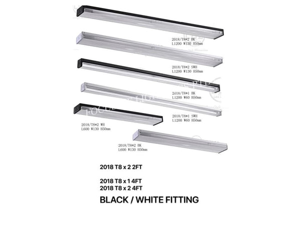 (ACRYLIC COVER) RECTANGULAR T8 LED LAMP FITTING -2FT