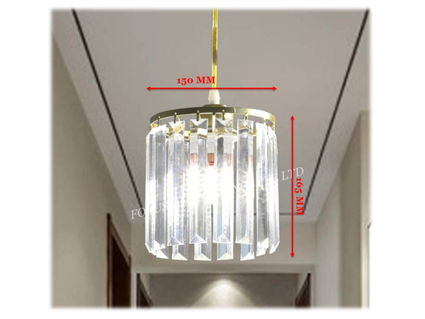 (LAST PC) CRYSTAL PENDANT LAMP 4338 -STRAIGHT CRYSTAL