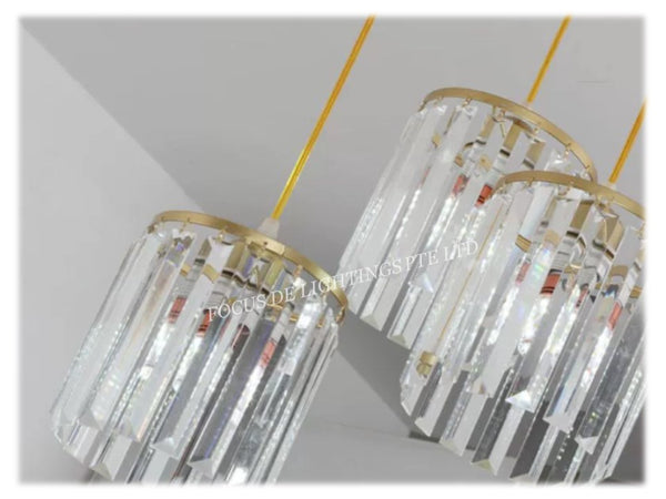 (LAST PC) CRYSTAL PENDANT LAMP 4338 -STRAIGHT CRYSTAL