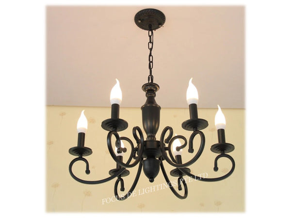 CHANDELIER 6903 BLACK -6L