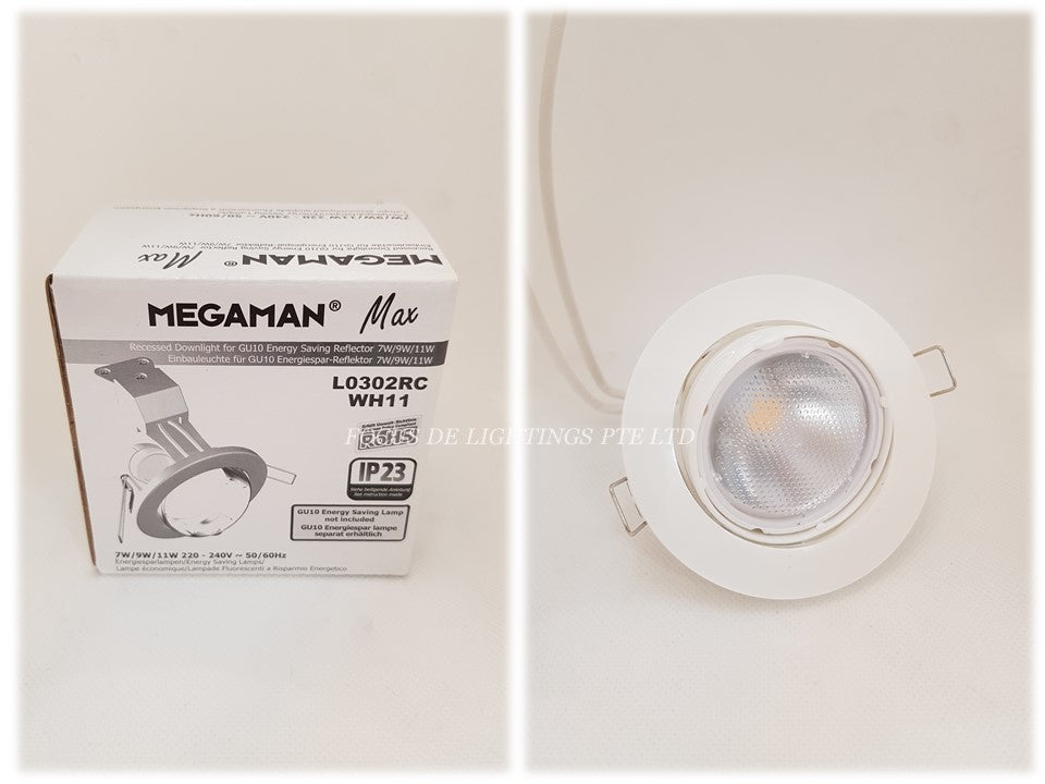 PROMO MEGAMAN L0302RC ADJUSTABLE RECESSED LIGHTING GU10