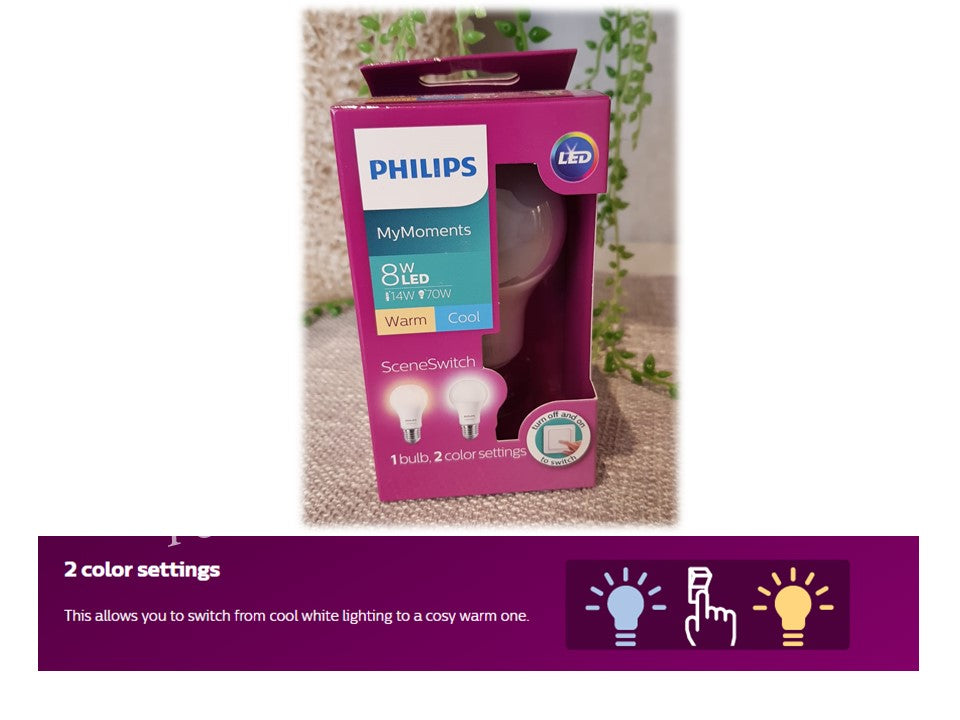 PHILIPS SCENE SWITCH E27 8W 2 LIGHTS COLOUR