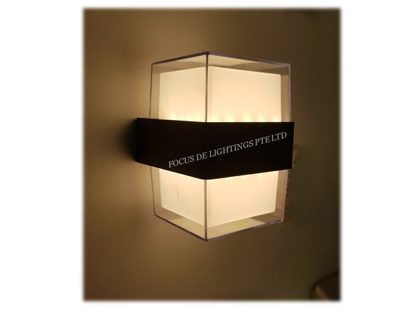 WALL LAMP IP54 LED ACRYLIC 511sq -SQUARE (ONLY WARM)