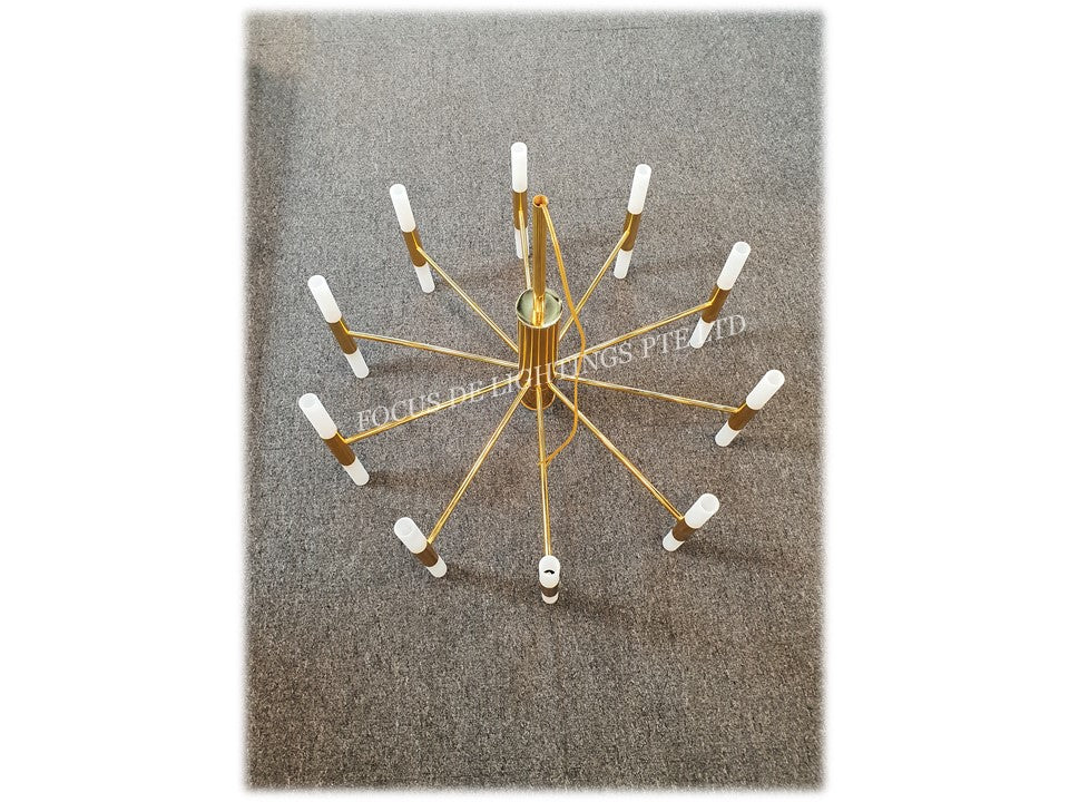 PENDANT GOLD ROD MODERN CHANDELIER LAMP 2020 20L G4 FOCUS DE