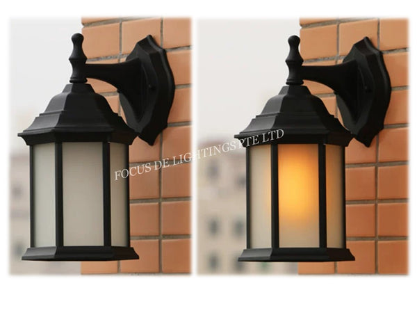 WALL LAMP 8337 E27 CLASSIC BLACK (FROSTED/CLEAR)