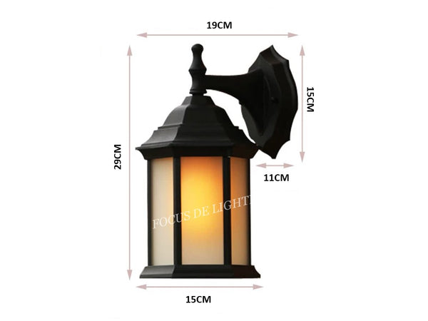 WALL LAMP 8337 E27 CLASSIC BLACK (FROSTED/CLEAR)