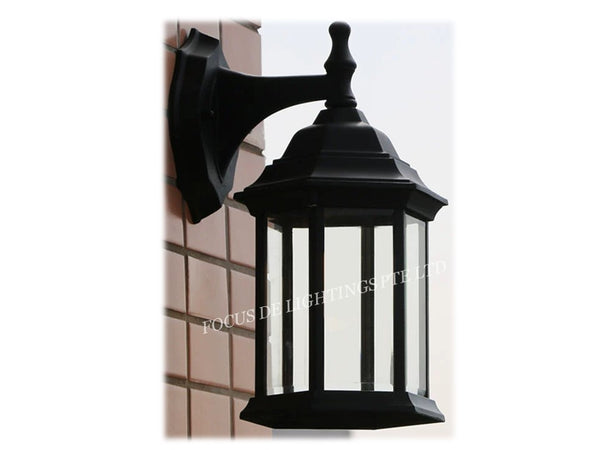WALL LAMP 8337 E27 CLASSIC BLACK (FROSTED/CLEAR)