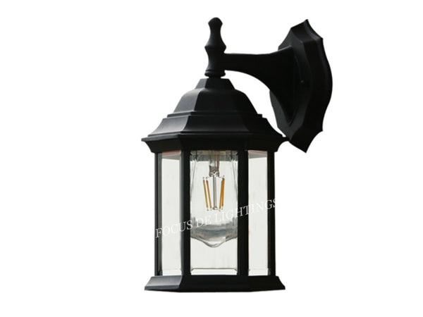 WALL LAMP 8337 E27 CLASSIC BLACK (FROSTED/CLEAR)