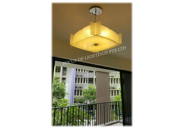 (LAST NEW SET) PENDANT LAMP PL GLASS 5F054 *FREE LED BULBS