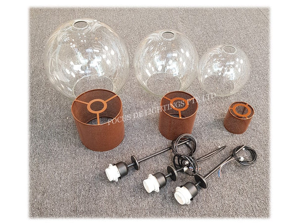 3L PENDANT LAMP 1969 GLASS OF 3 SIZES -E27