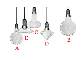 PENDANT LAMP 12752 GLASS (COMES IN 5 SHAPES)