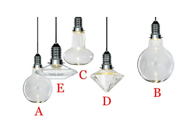 PENDANT LAMP 12752 GLASS (COMES IN 5 SHAPES)