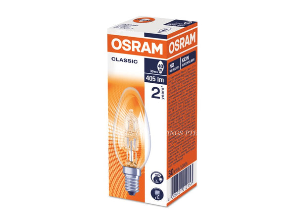OSRAM HALOGEN CLASSIC CANDLE BULB 30W E14