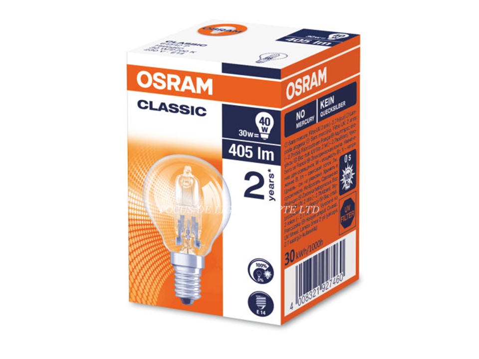 OSRAM HALOGEN CLASSIC PING PONG BULB 30W E14