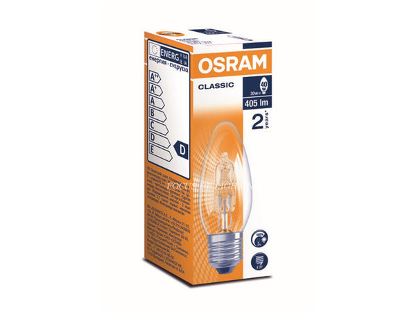 OSRAM HALOGEN CLASSIC CANDLE BULB 30W E27