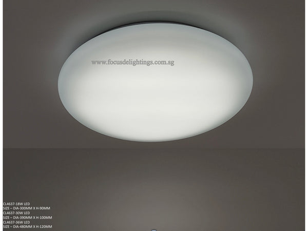 FROSTED Minimalist LED Ceiling Lamp  637 (Dia 400mm or 500mm)