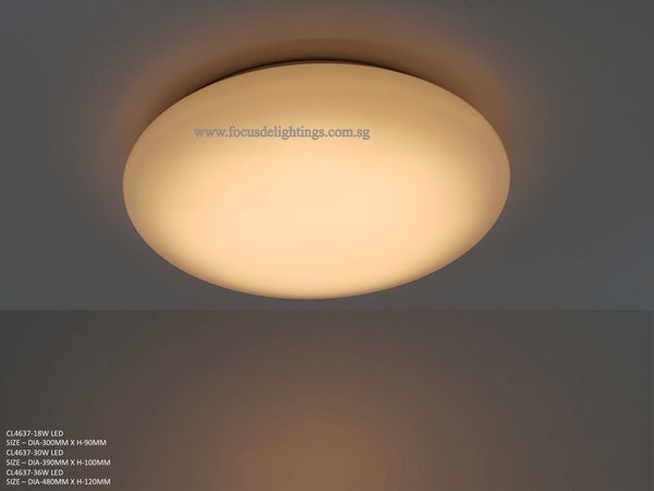 FROSTED Minimalist LED Ceiling Lamp  637 (Dia 400mm or 500mm)
