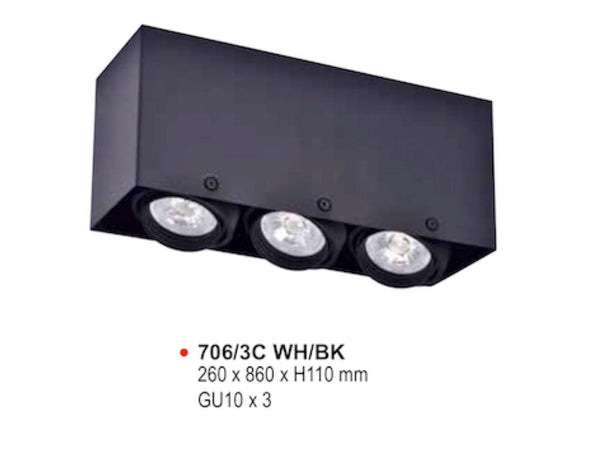 COMPACT CEILING LAMP BOXY 706 BLACK