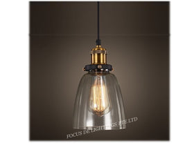 PENDANT LAMP BLACK GOLD 18092 -CLEAR GLASS