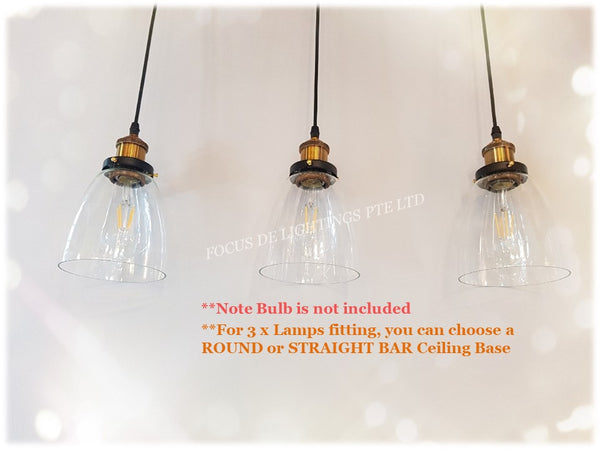 PENDANT LAMP BLACK GOLD 18092 -CLEAR GLASS