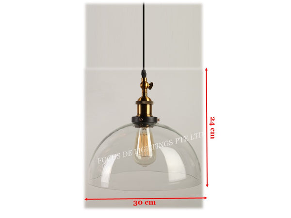 PENDANT LAMP BLACK GOLD 18093 -CLEAR GLASS (SINGLE)