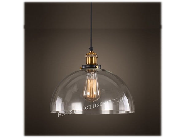 PENDANT LAMP BLACK GOLD 18093 -CLEAR GLASS (SINGLE)