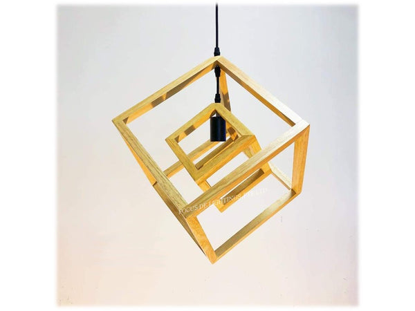 PENDANT LAMP 3351 WOODEN -DOUBLE CUBE