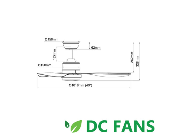 INTAGLIO DC-159 40″ DC FAN (LED LIGHTKIT)