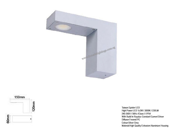 OUTDOOR LAMP WALL W88201 SV