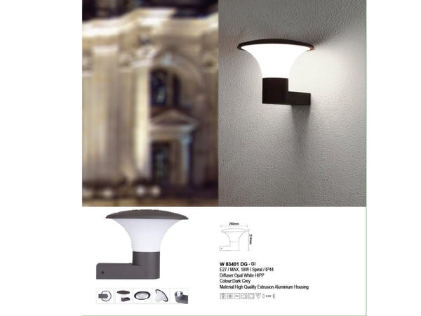 OUTDOOR LAMP WALL W83401 DG
