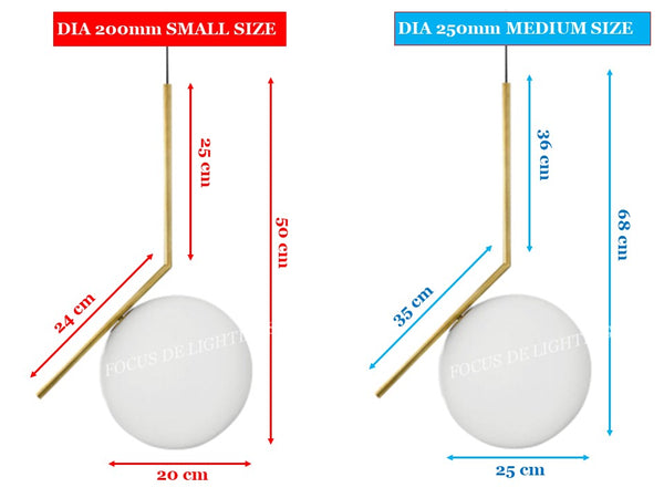 PENDANT LAMP 18020 GOLD -200MM OR 250MM (SINGLE)