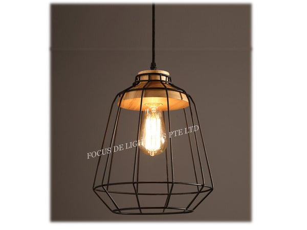PENDANT LAMP 6725 WOODEN BLACK