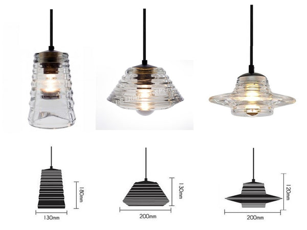 PENDANT LAMP 1F2564 -GLASS (SET OF 3)