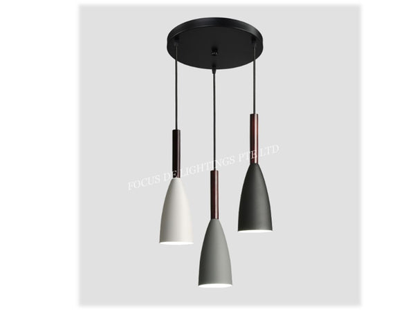 PENDANT LAMP 18098 -BLACK/GREY/WHITE (SET OF 3)