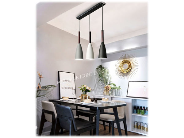 PENDANT LAMP 18098 -BLACK/GREY/WHITE (SET OF 3)
