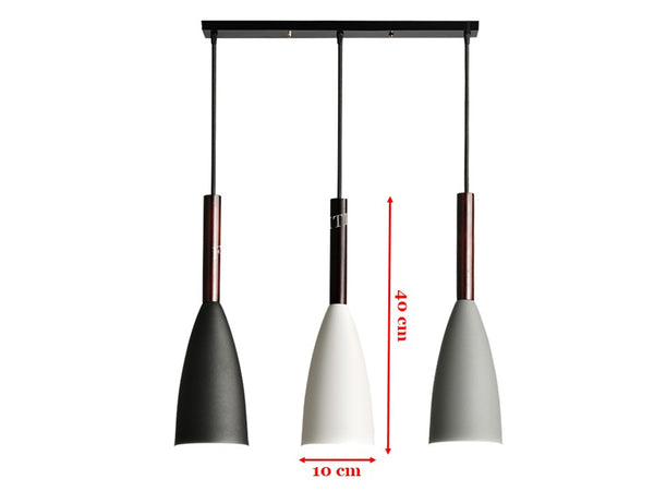 PENDANT LAMP 18098 -BLACK/GREY/WHITE (SET OF 3)