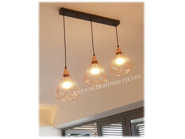 PENDANT LAMP TRIANGLE 6615 -ROSEGOLD