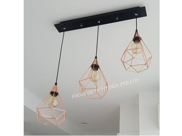 PENDANT LAMP TRIANGLE 6615 -ROSEGOLD