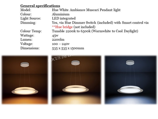 PHILIPS HUE WHITE AMBIANCE MUSCARI -PENDANT