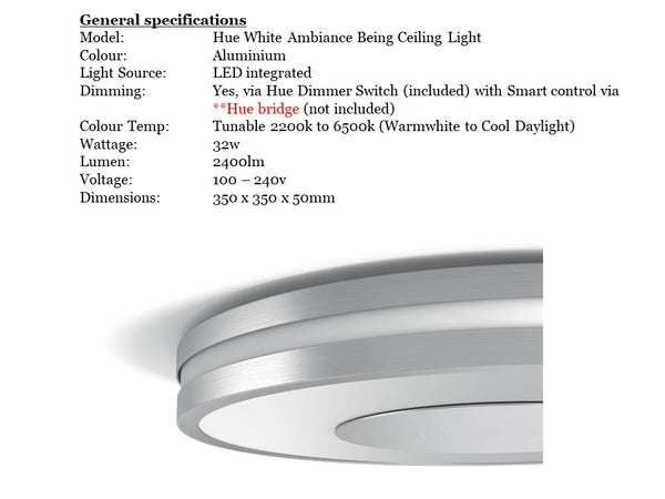 PHILIPS HUE WHITE AMBIANCE BEING -CEILING