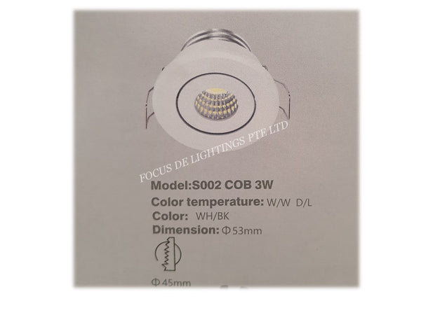 MINI 002 RECESSED CABINET MINI SPOTLIGHT 002 (ADJUSTABLE)