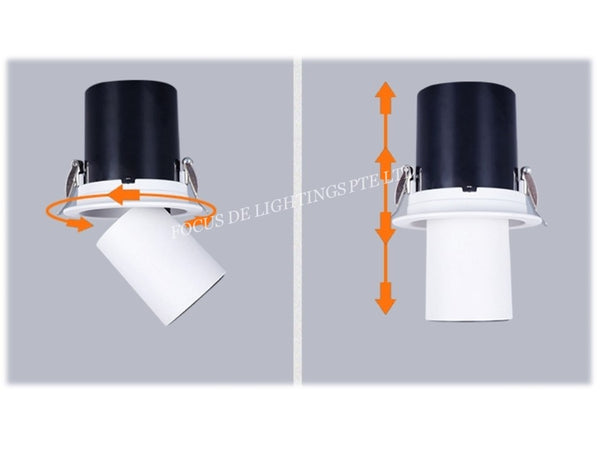 RECESSED RETRACTABLE SPOTLIGHT -INTEGRATED LED 12W (WARM/COOL)