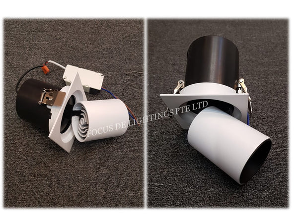 RECESSED RETRACTABLE SPOTLIGHT -INTEGRATED LED 12W (WARM/COOL)