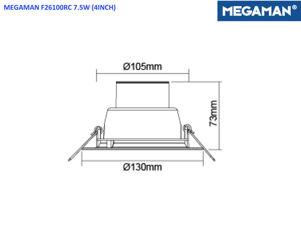 ZENIA Recessed Downlight 4" F26100RC 7.5W