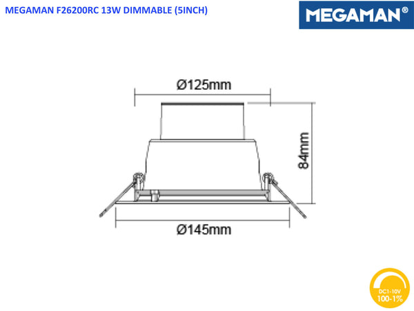 ZENIA Recessed Downlight 5" F26200RC-D 13W (DIMMABLE)