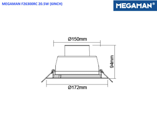 ZENIA Recessed Downlight 6" F26300RC 20.5W (only Warmwhite)