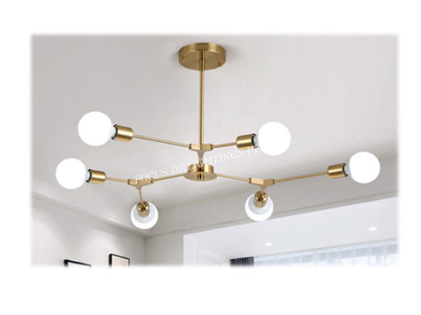 GOLD TURNABLE STICK PENDENT LAMP PL 17004 6L