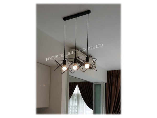 PENDANT LAMP 6568 (SINGLE OR 3 BULBS TYPE)