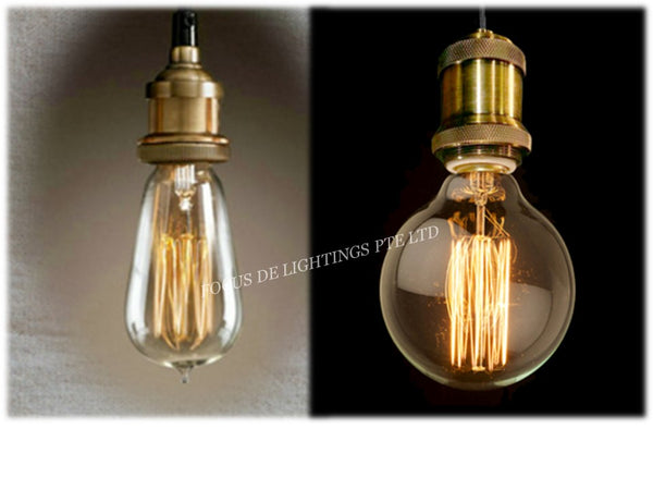 PENDENT LAMP VINTAGE E27 BRASS HOLDER