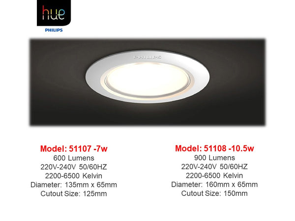 PHILIPS HUE DOWNLIGHT GARNEA ROUND (7W OR 10.5W)